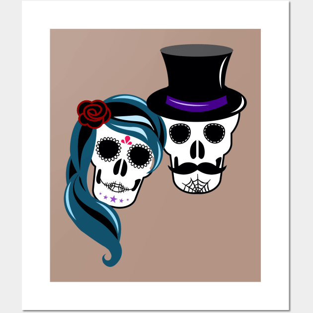 Sugar Skull Lovers Wall Art by zoddie